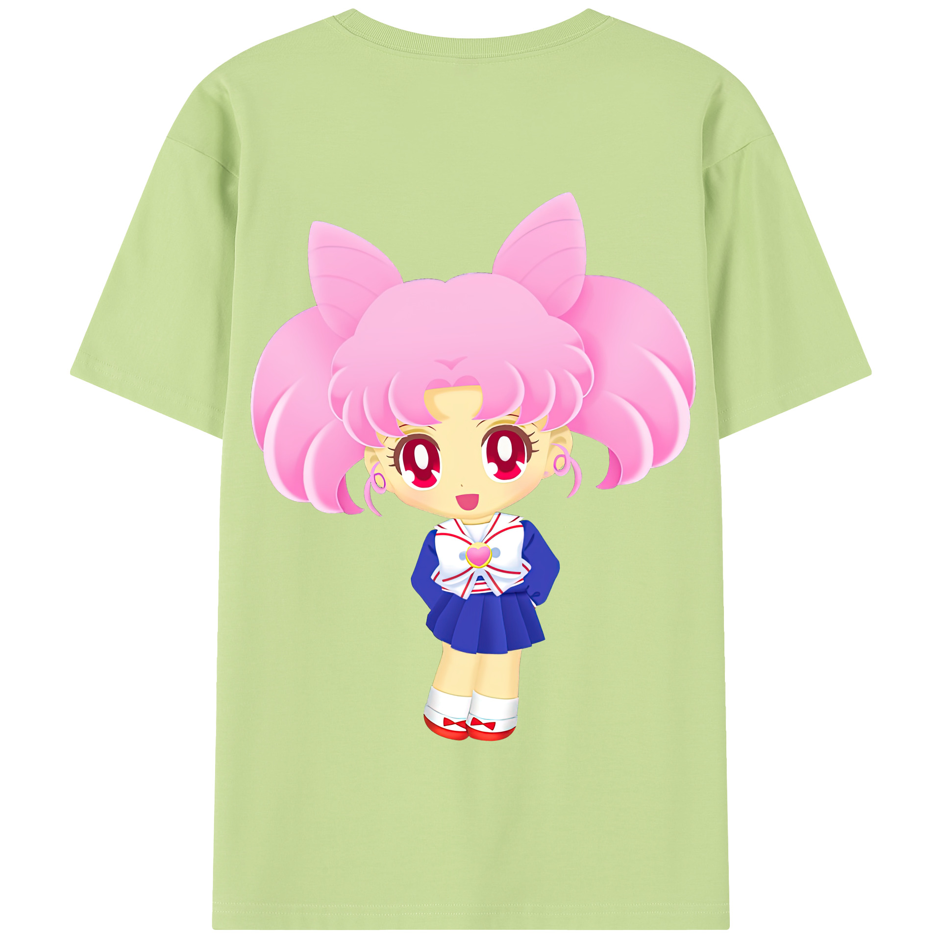 （画像用） 美少女戦士セーラームーン ちびうさ Sailor Moon Chibiusa Tsukino Usagi Small Lady Serenity 綿100％半袖Tシャツ（背面プリント）